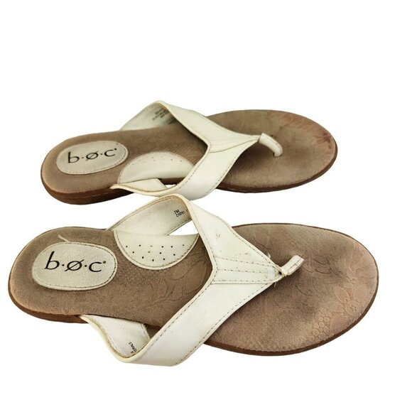 B.O.C White Thong Padded Comfort Sandals Size 7 - Picture 1 of 6